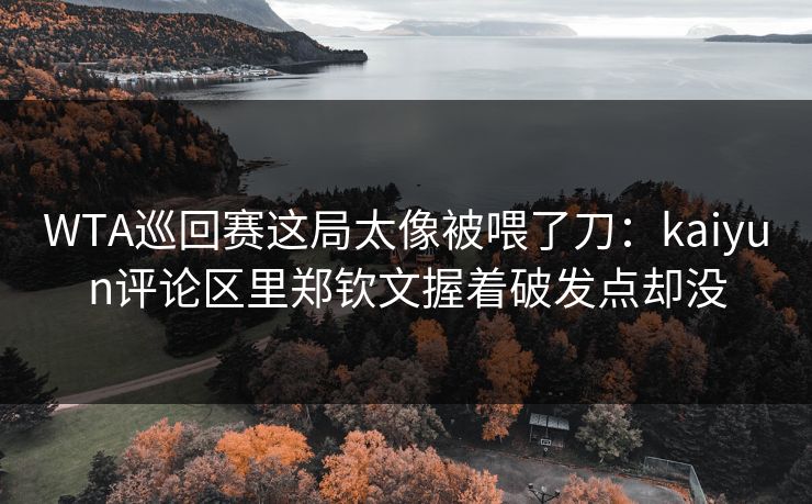 WTA巡回赛这局太像被喂了刀：kaiyun评论区里郑钦文握着破发点却没