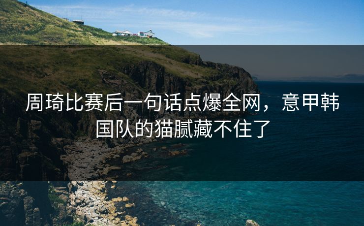 周琦比赛后一句话点爆全网，意甲韩国队的猫腻藏不住了
